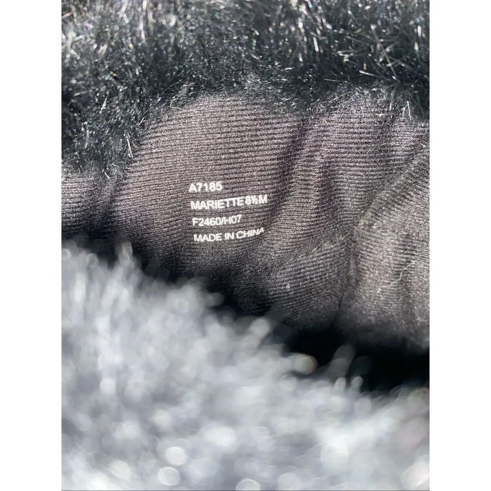 Coach Mariette women 8.5 side zipper boot with fur lining black